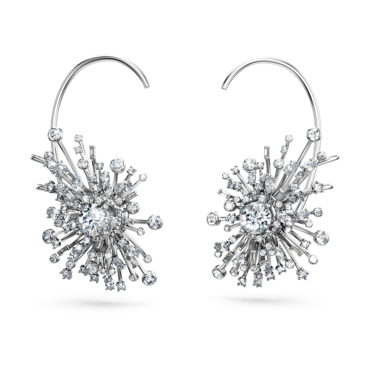 Swarovski Galaxy earrings Lab-grown diamonds 14.67 ct tw, Mixed shapes, 18K white gold