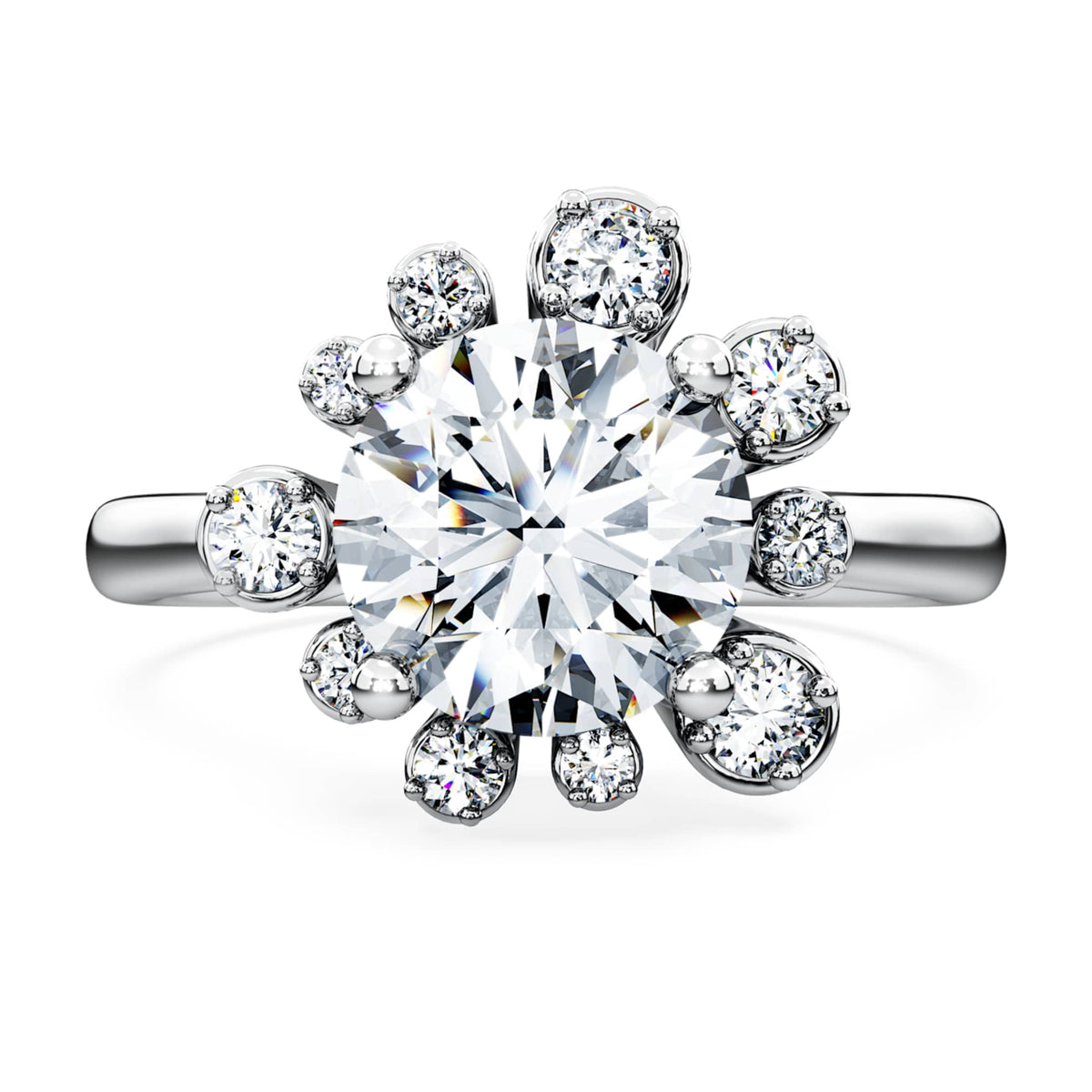 Swarovski Galaxy ring Lab-grown diamonds 2 ct tw, Round shape, 14K white gold