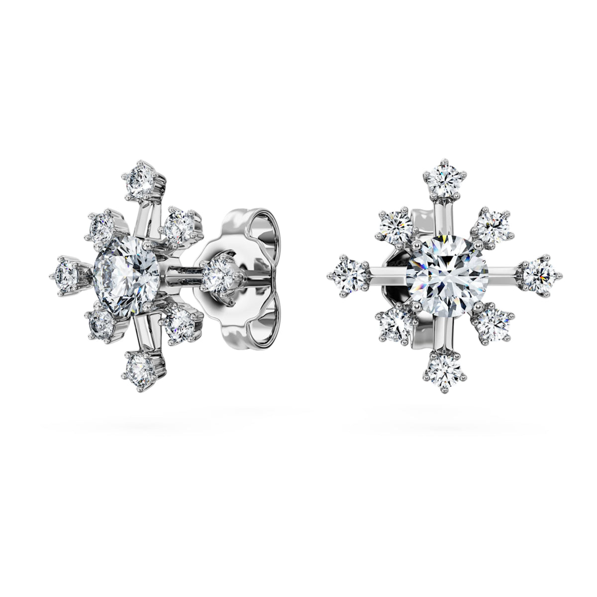 Swarovski Galaxy stud earrings Lab-grown diamonds 0.5 ct tw, Round shape, 14K white gold