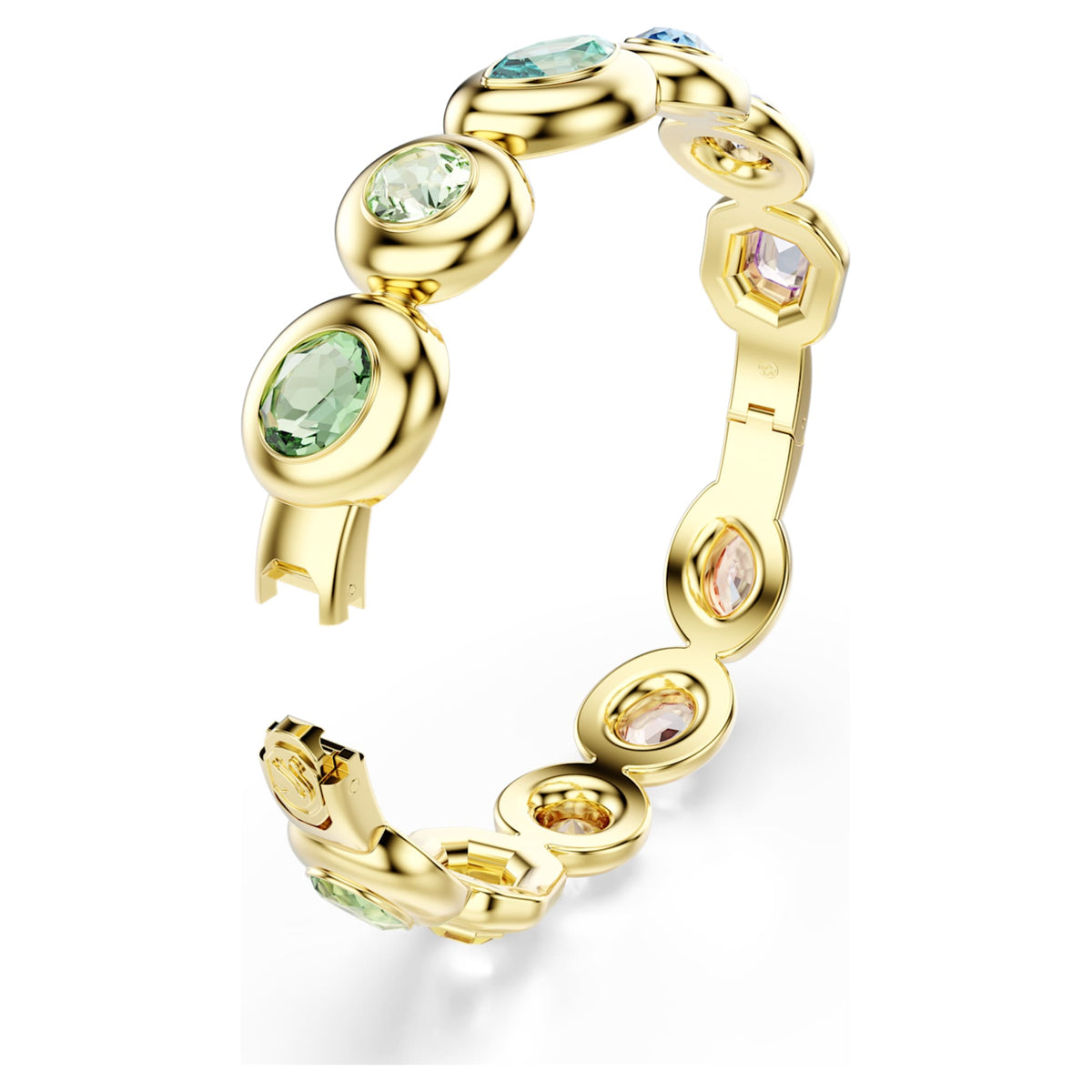 Swarovski Gema bangle with multicolored mixed-cut accents and an 18K gold finish