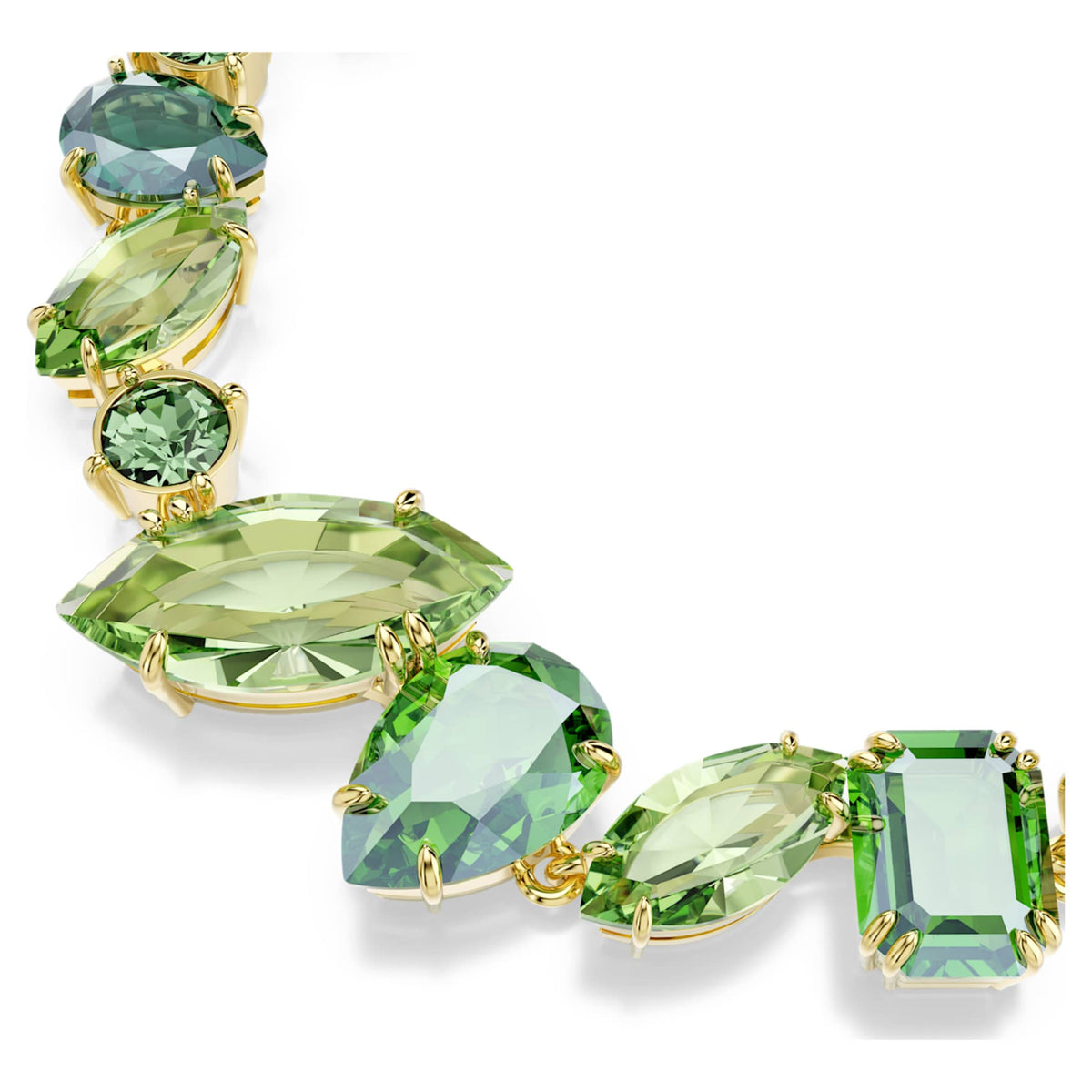Swarovski Gema bracelet with green mixed-cut accents and an 18K gold finish