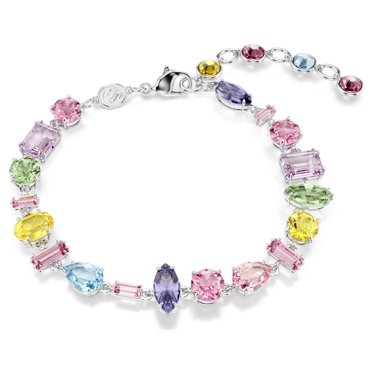 Swarovski Gema bracelet with multicolored mixed-cut accents and rhodium plating