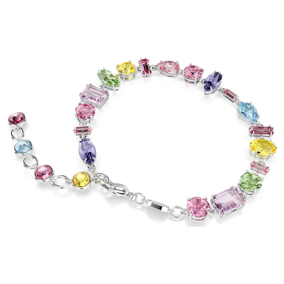 Swarovski Gema bracelet with multicolored mixed-cut accents and rhodium plating