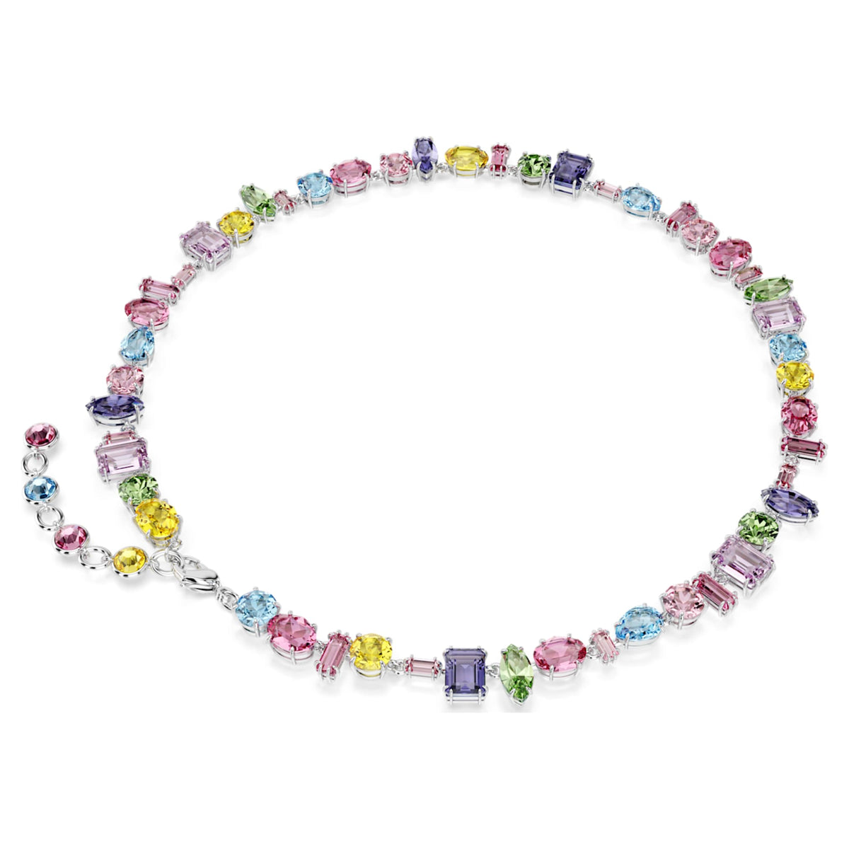 Swarovski Gema necklace with multicolored mixed-cut accents and rhodium plating