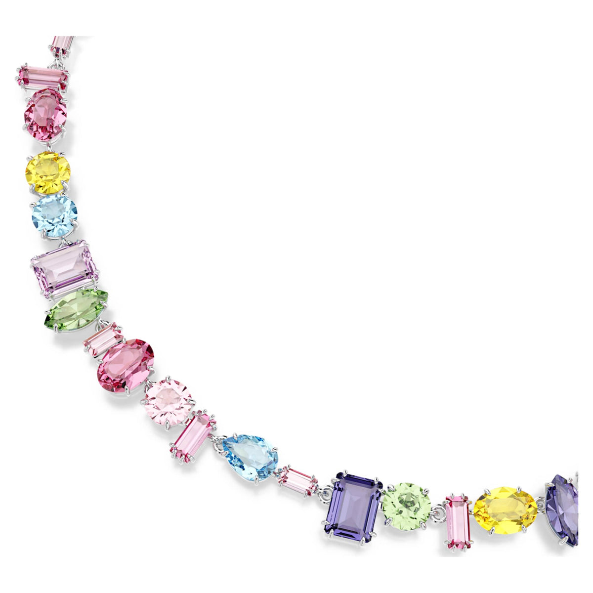 Swarovski Gema necklace with multicolored mixed-cut accents and rhodium plating