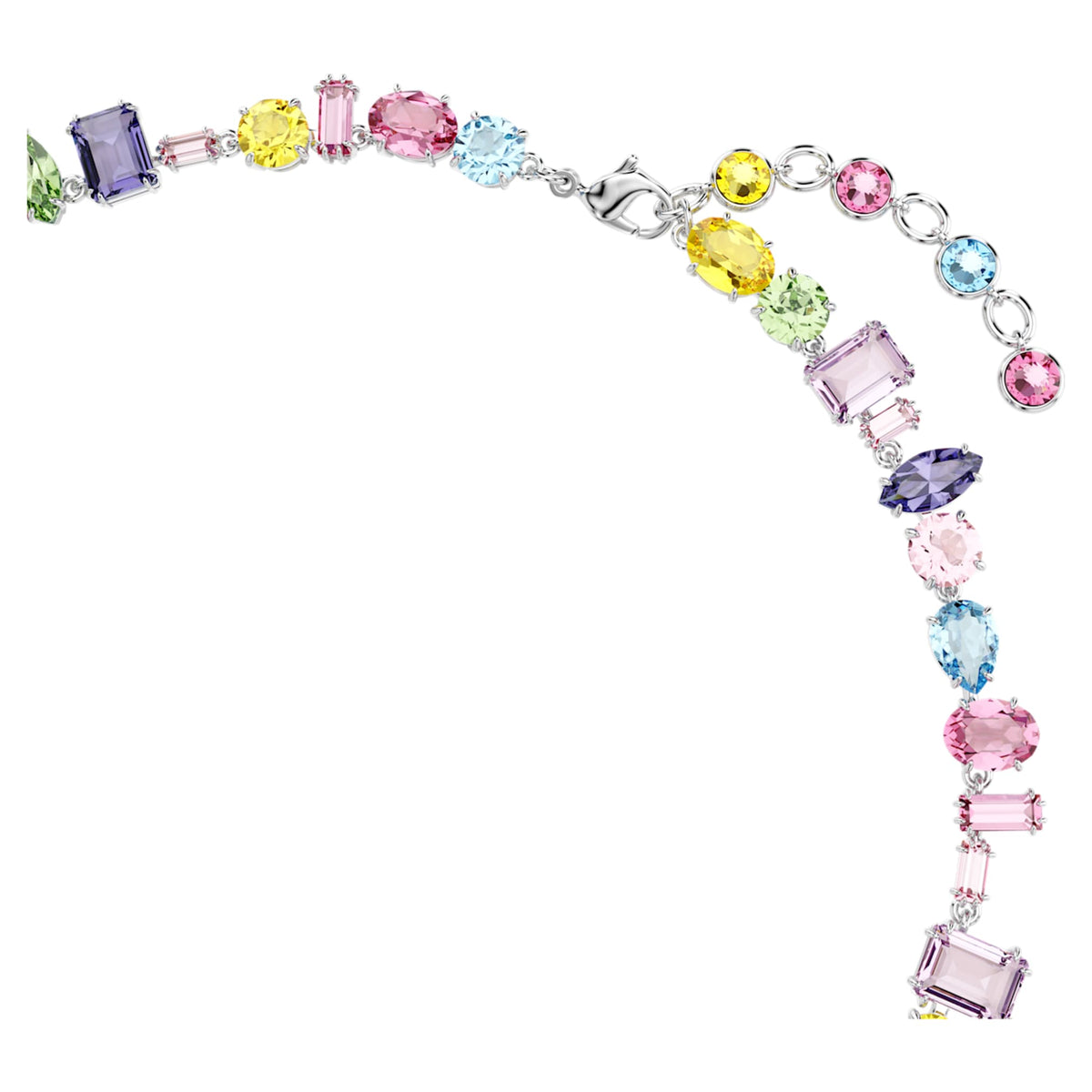 Swarovski Gema necklace with multicolored mixed-cut accents and rhodium plating