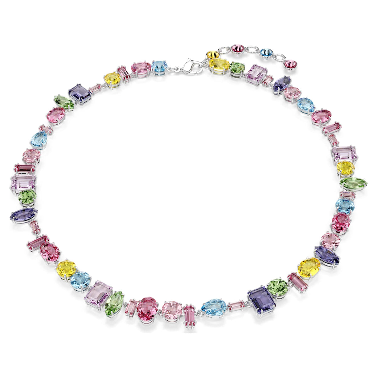 Swarovski Gema necklace with multicolored mixed-cut accents and rhodium plating