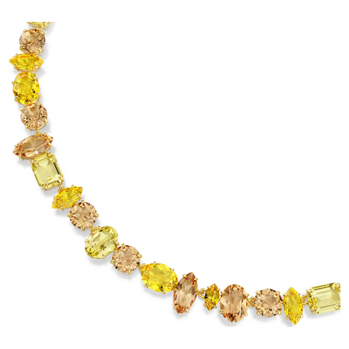 Swarovski Gema necklace with yellow mixed-cut accents and an 18K gold finish