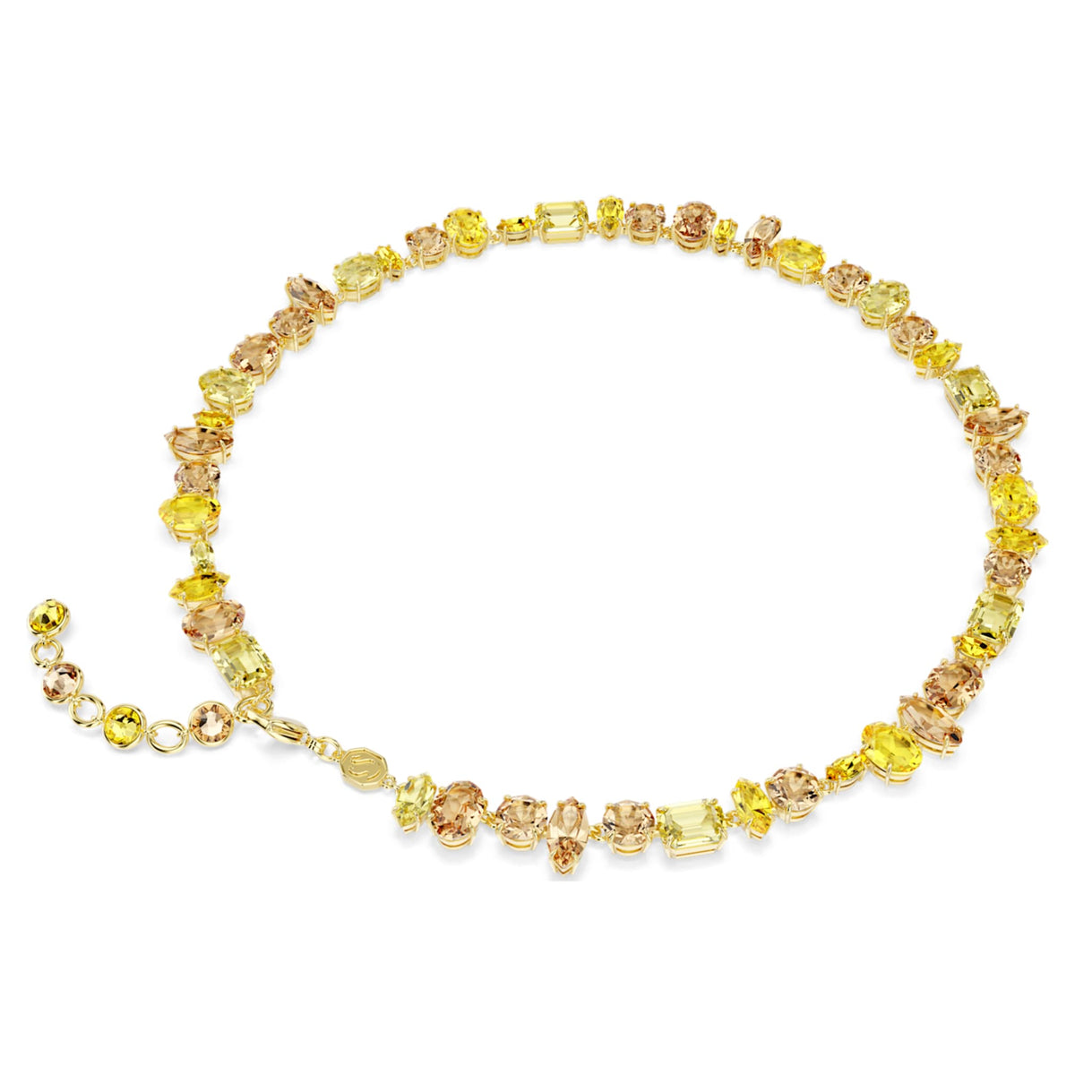 Swarovski Gema necklace with yellow mixed-cut accents and an 18K gold finish