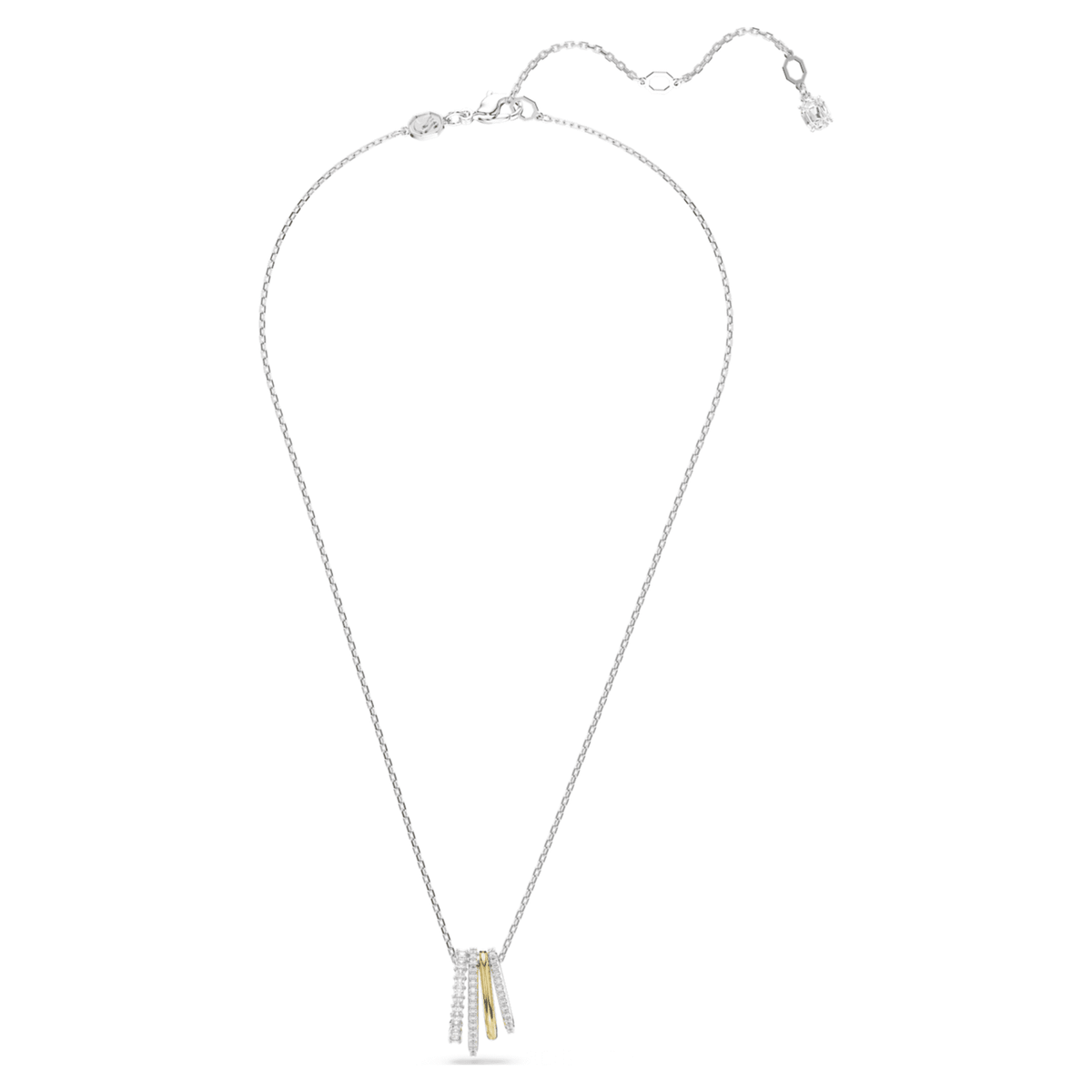Swarovski Hyperbola pendant Mixed cuts, White, Mixed metal finish