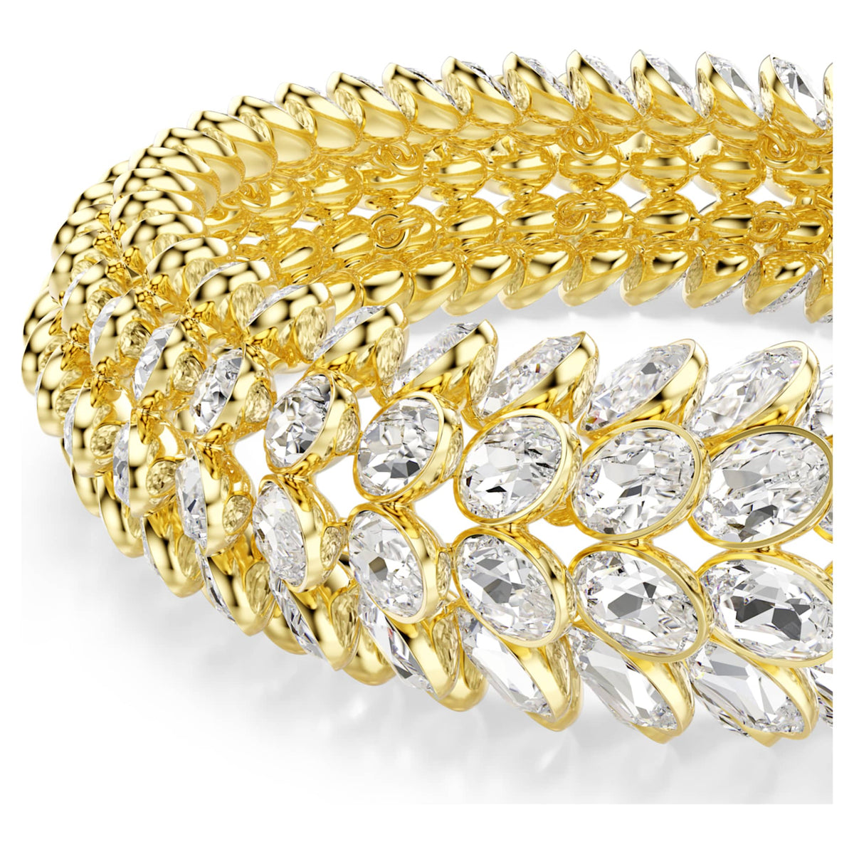 Swarovski Idyllia bracelet with white oval-cut accents and an 18K gold finish