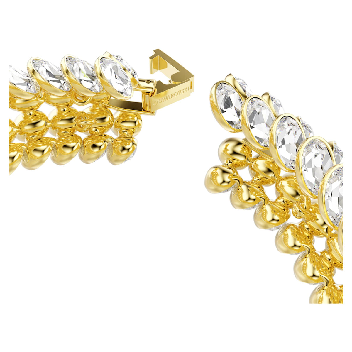 Swarovski Idyllia bracelet with white oval-cut accents and an 18K gold finish