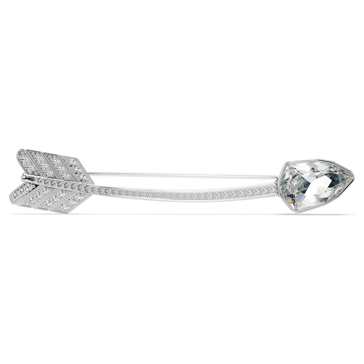 Swarovski Idyllia brooch Mixed cuts, Arrow, White, Rhodium plated