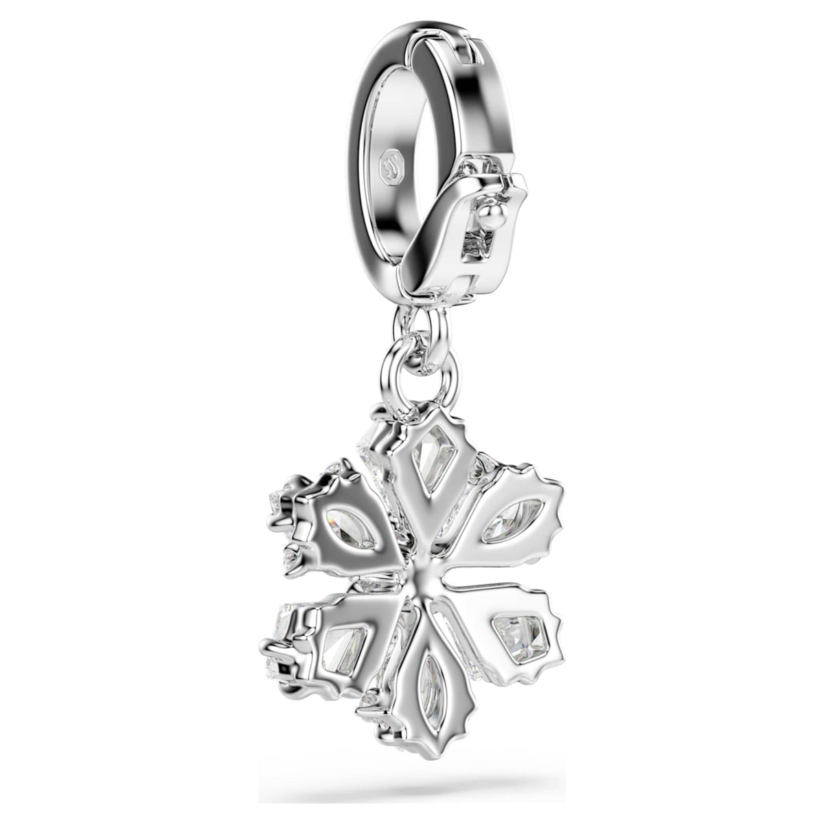 Swarovski Idyllia charm Mixed cuts, Snowflake, White, Rhodium plated