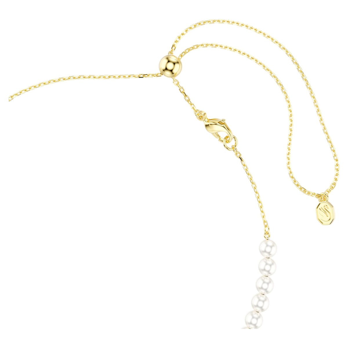 Swarovski Idyllia choker Crystal pearl, Mixed cuts, Bee, White, 18K gold finish