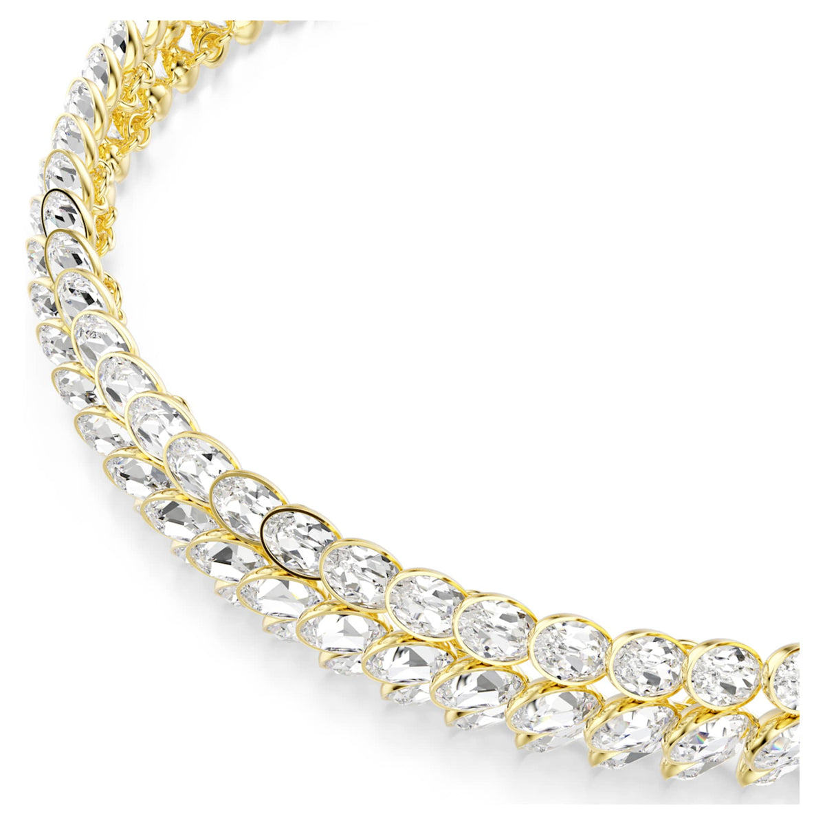 Swarovski Idyllia choker with white oval-cut accents and an 18K gold finish