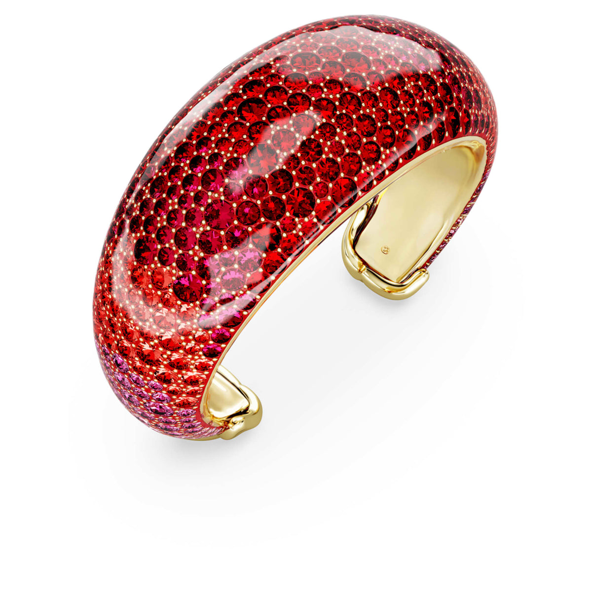 Swarovski Idyllia cuff with red accents and an 18K gold finish