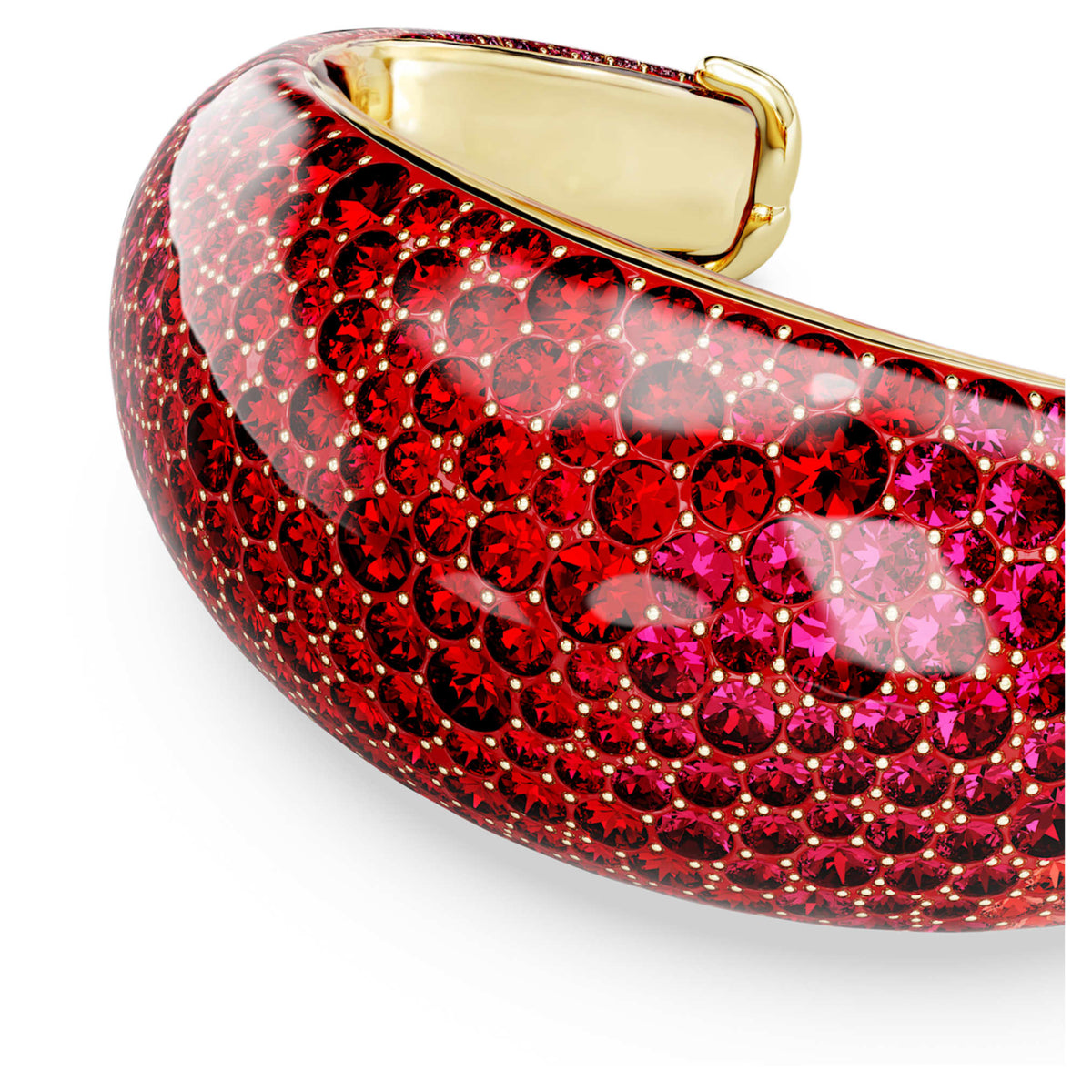 Swarovski Idyllia cuff with red accents and an 18K gold finish
