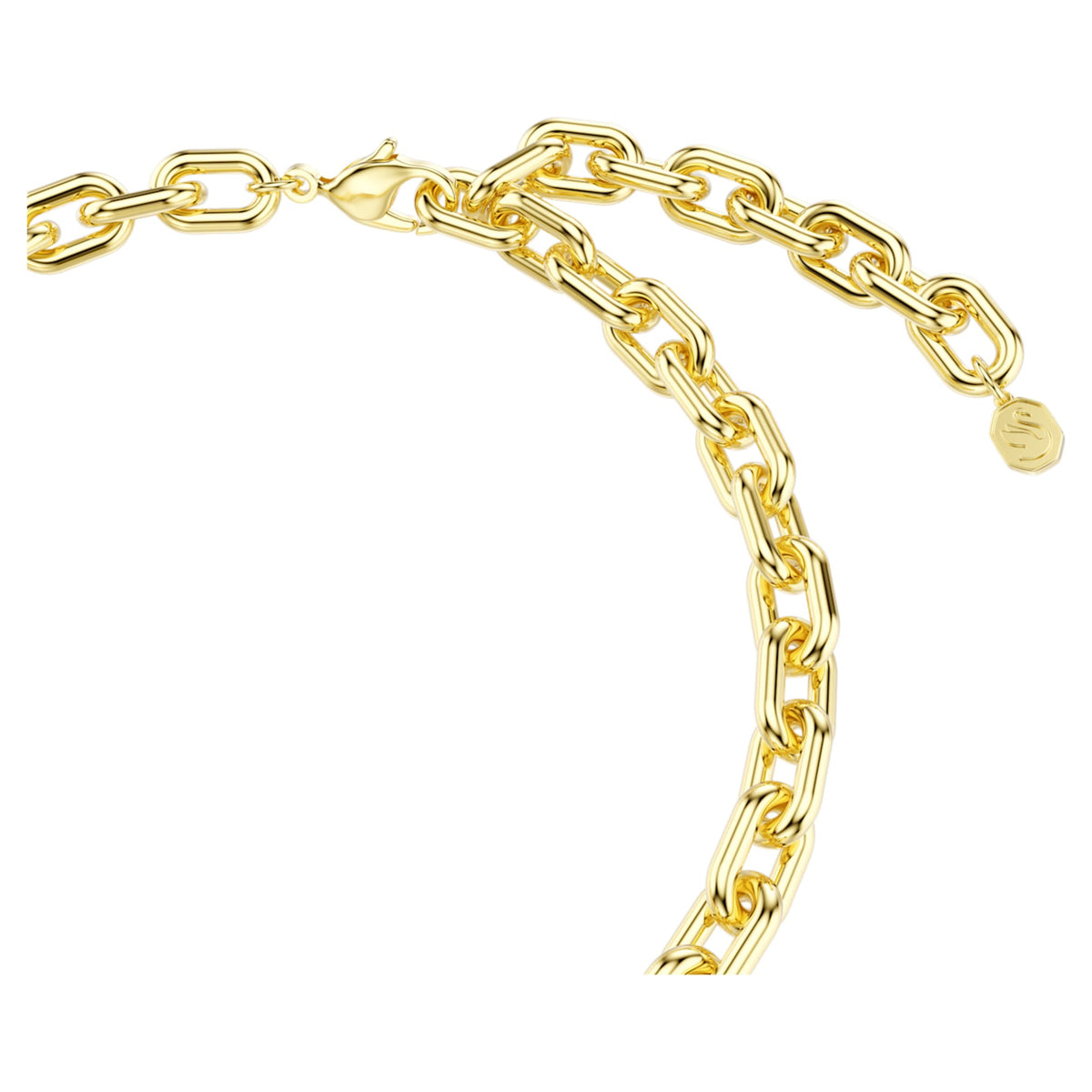 Swarovski Idyllia necklace featuring a heart motif with multicolored mixed-cut accents and an 18K gold finish