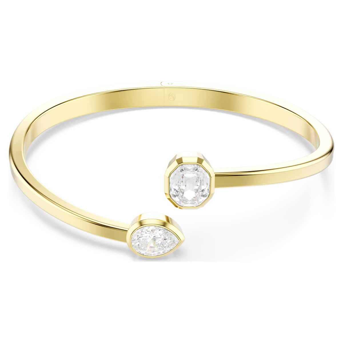 Swarovski Imber bangle Mixed cuts, White, 18K gold finish