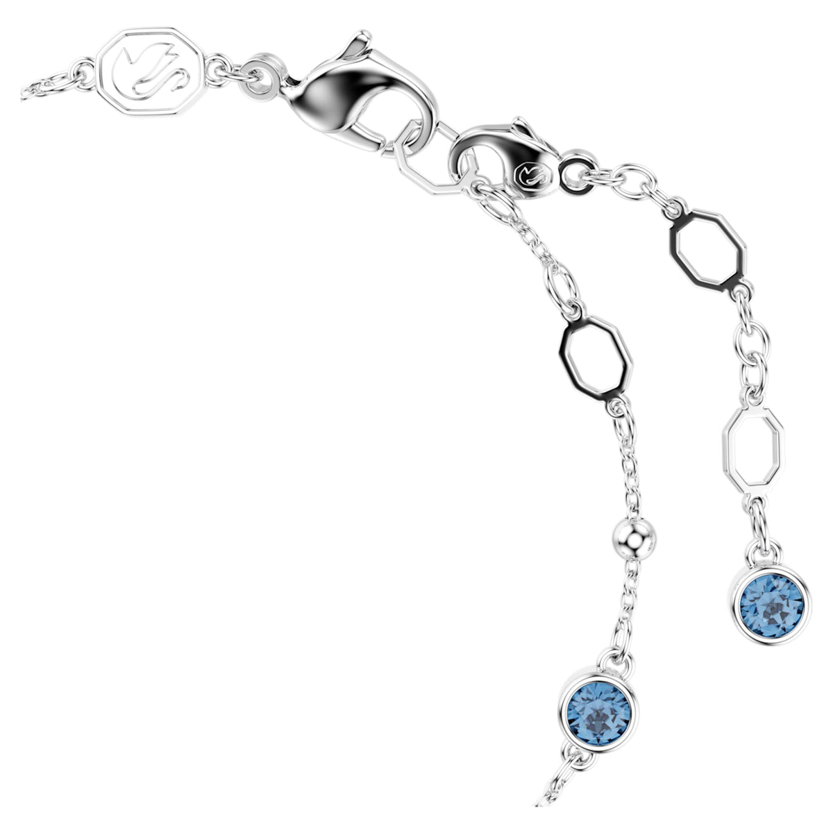 Swarovski Imber bracelet with blue round-cut accents and rhodium plating