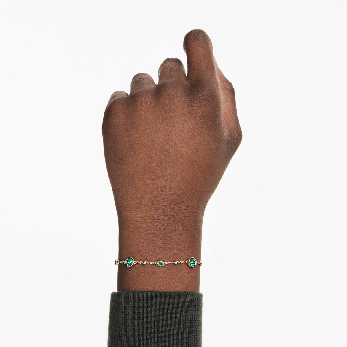 Swarovski Imber bracelet with blue round-cut accents and rhodium plating