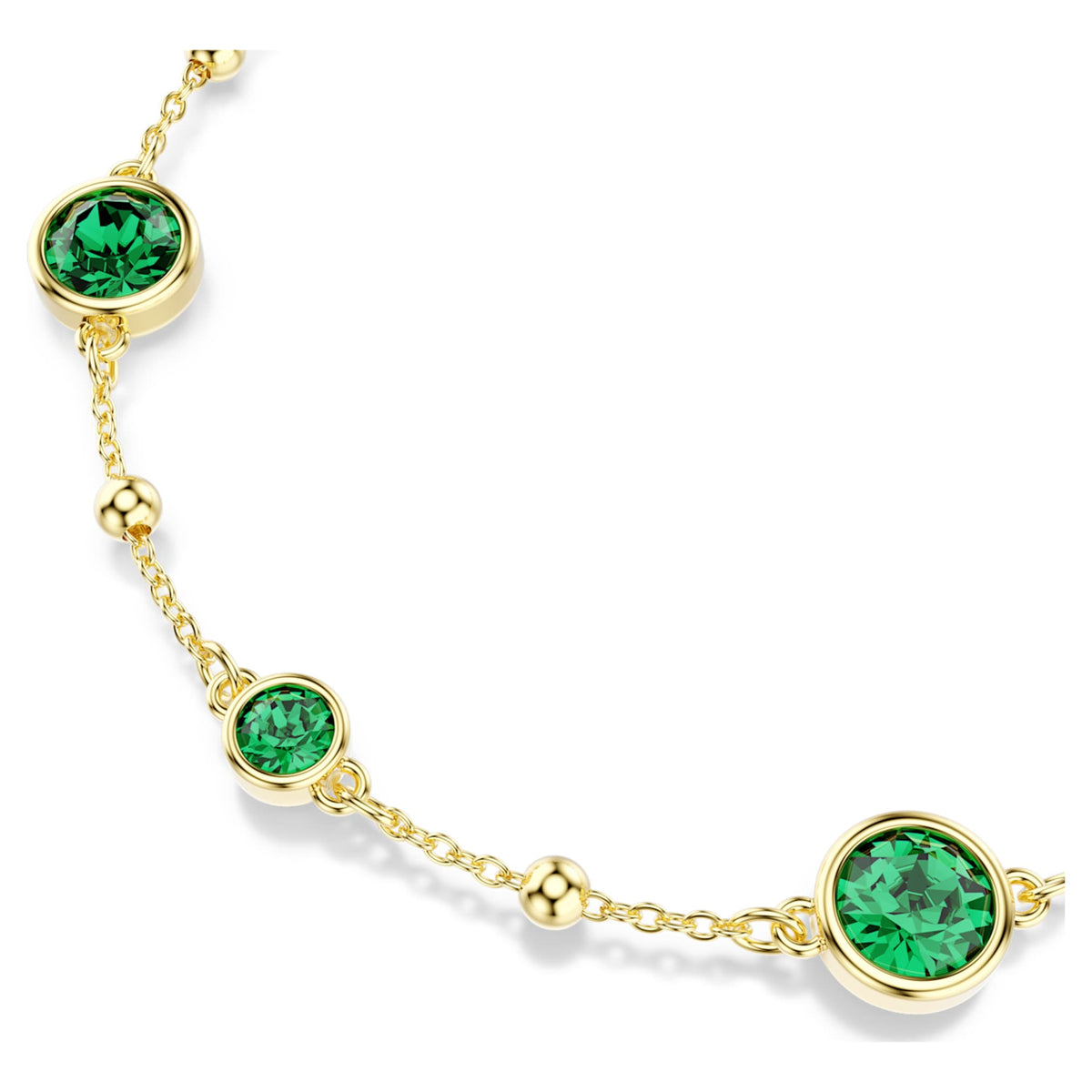 Swarovski Imber bracelet with green round-cut accents and an 18K gold finish