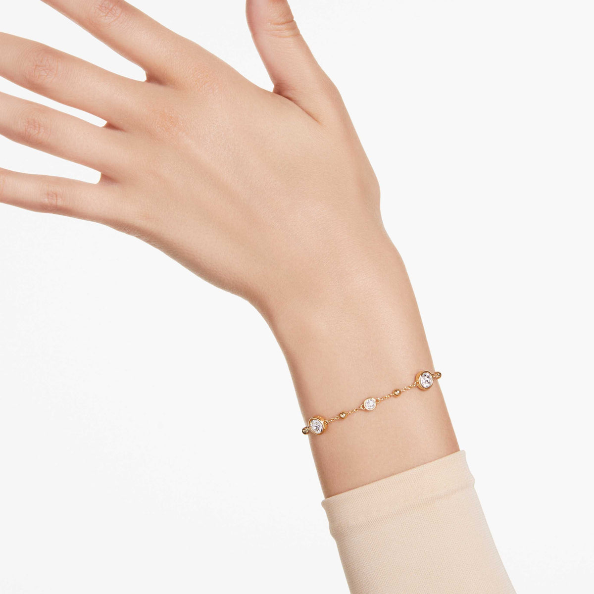 Swarovski Imber bracelet with blue round-cut accents and rhodium plating