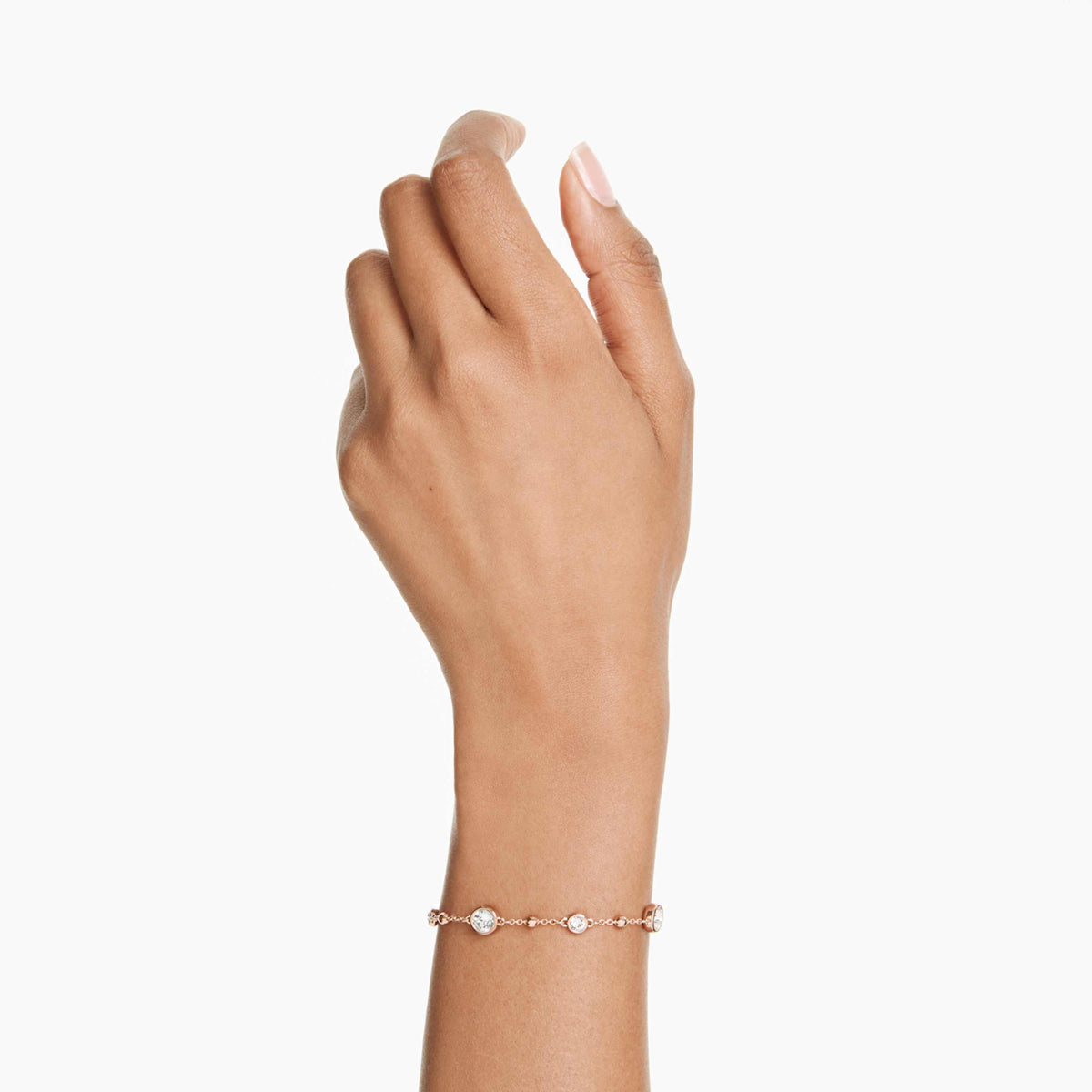 Swarovski Imber bracelet with white round-cut accents and rhodium plating