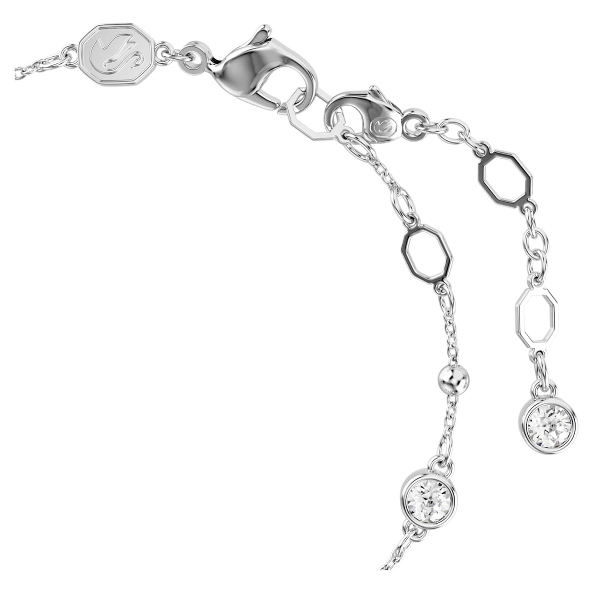 Swarovski Imber bracelet with white round-cut accents and rhodium plating