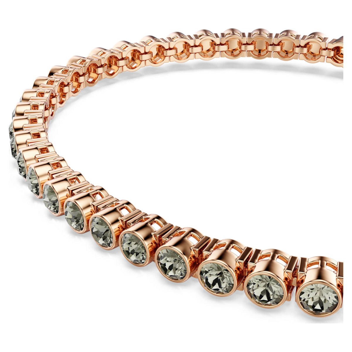 Swarovski Imber Emily Tennis bracelet with black round-cut accents and an 18K rose gold finish