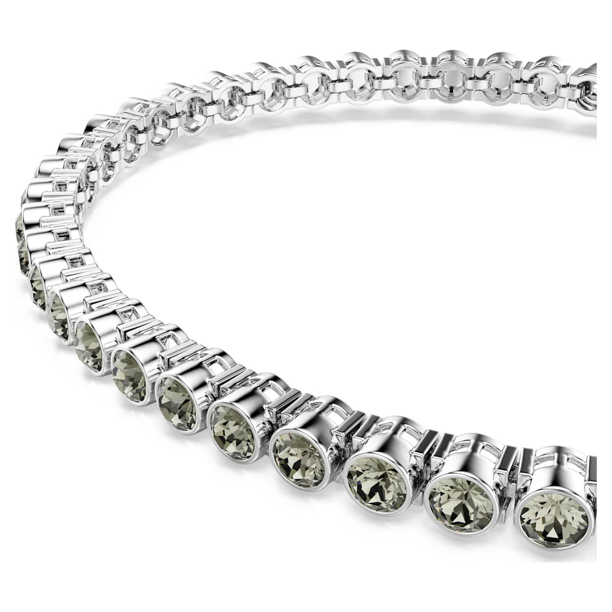 Swarovski Imber Emily Tennis bracelet with black round-cut accents and rhodium plating