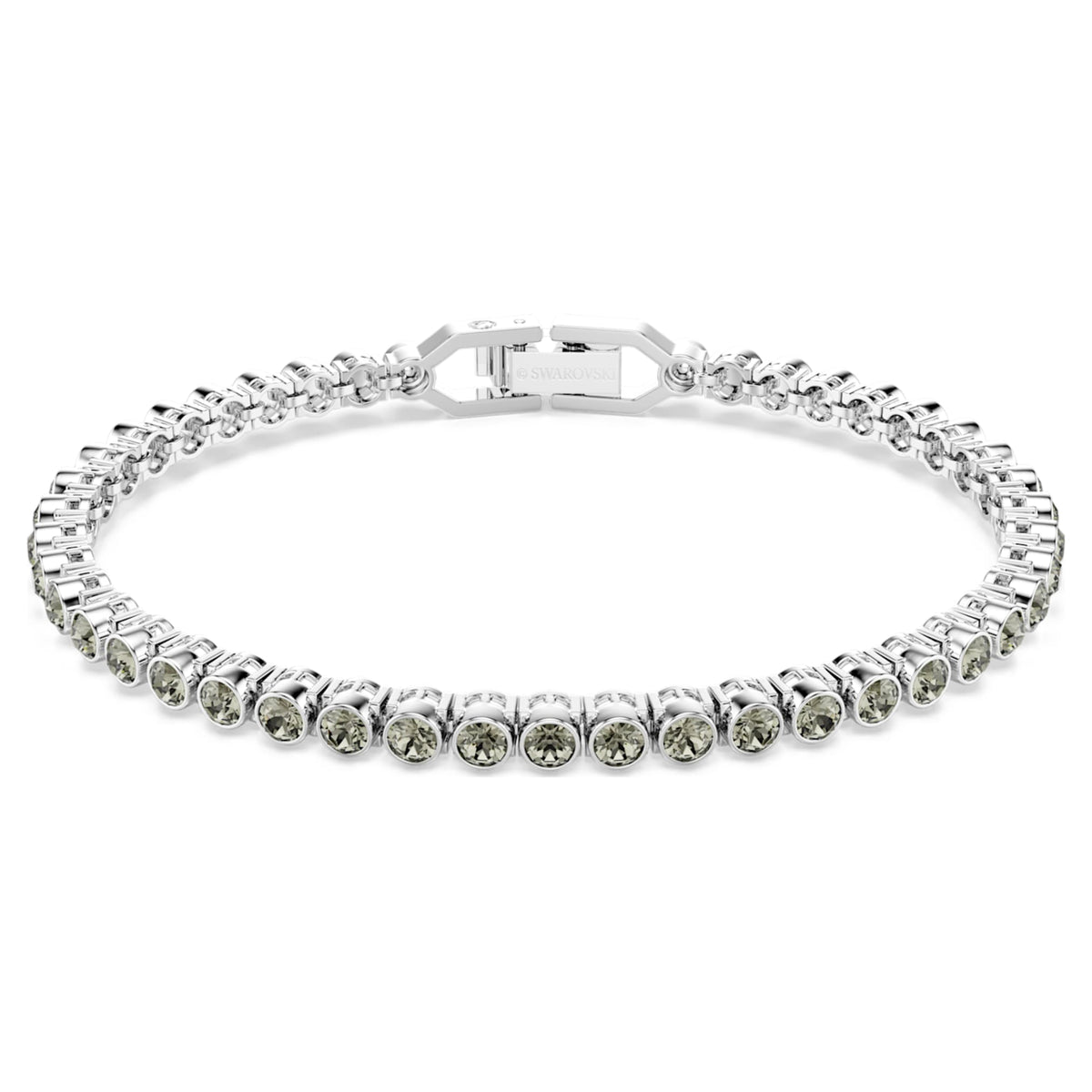 Swarovski Imber Emily Tennis bracelet with black round-cut accents and rhodium plating