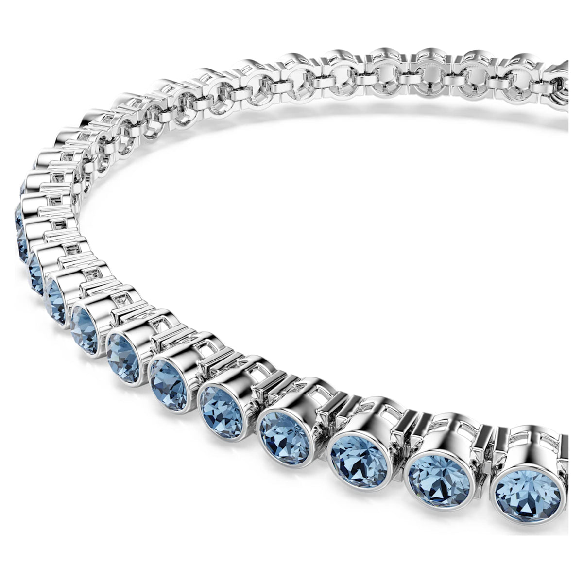 Swarovski Imber Emily Tennis bracelet with blue round-cut accents and rhodium plating