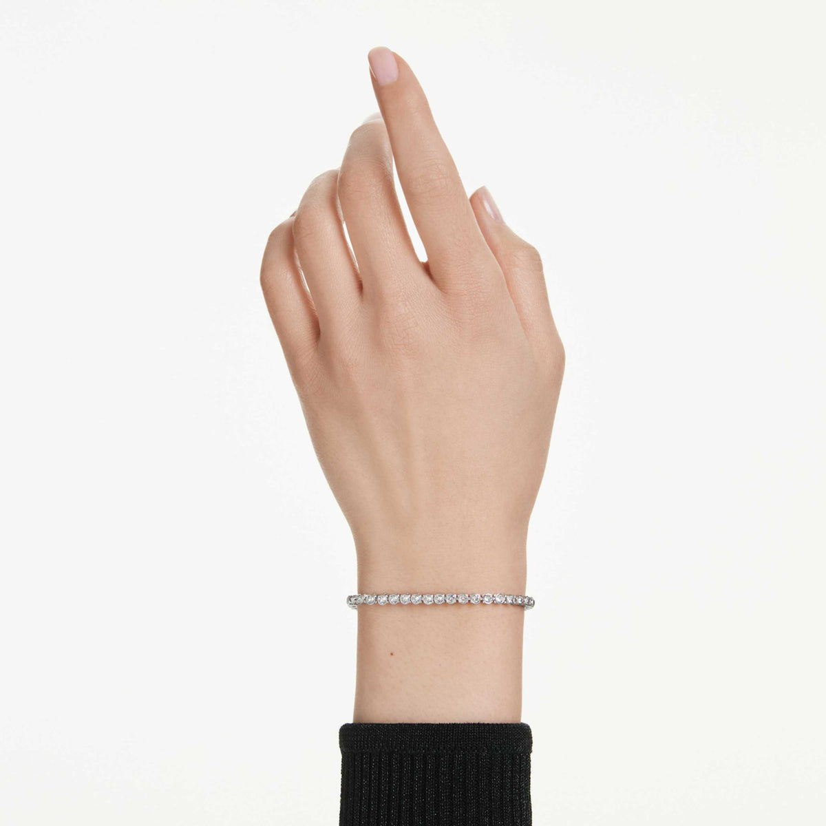 Swarovski Imber Emily Tennis bracelet with blue round-cut accents and rhodium plating