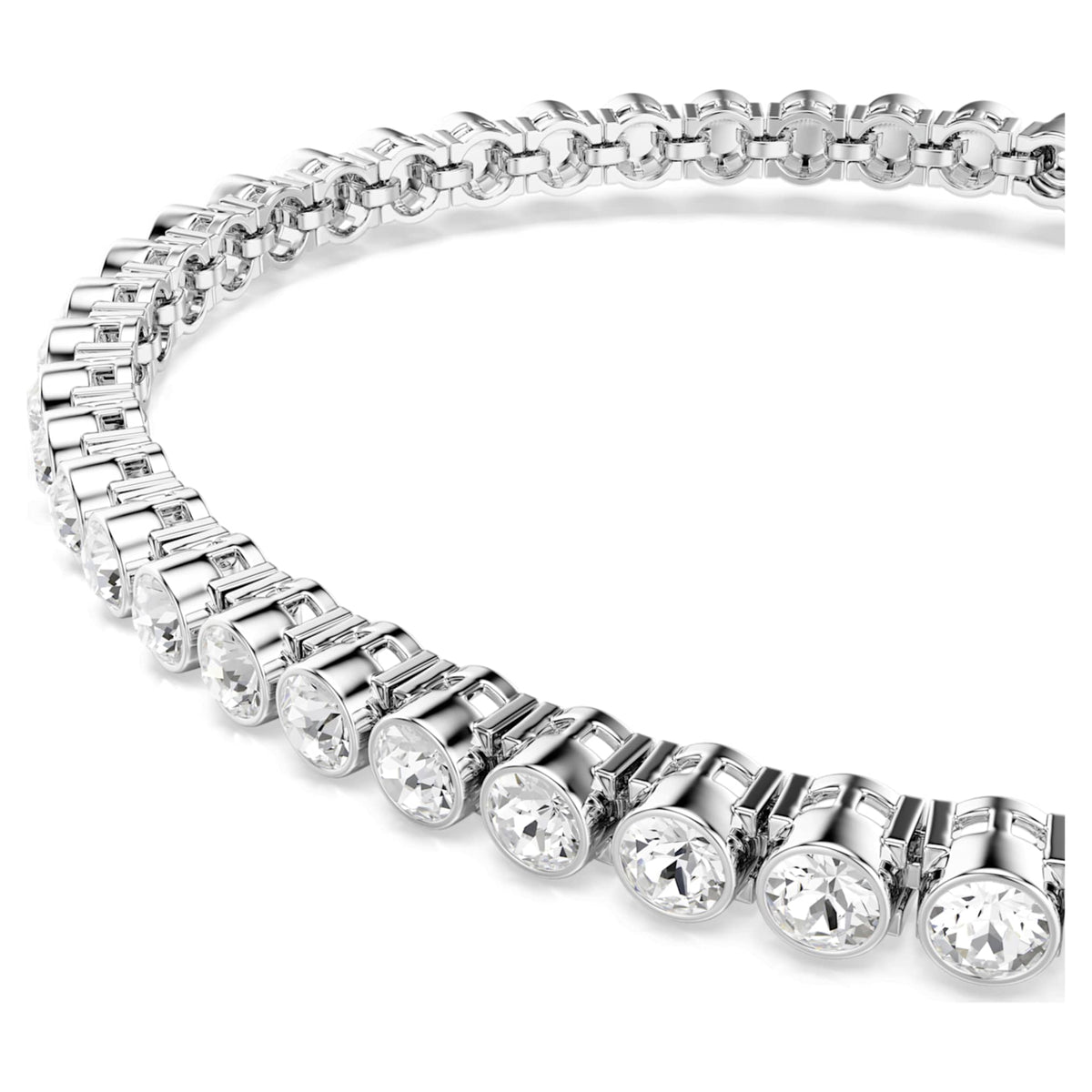 Swarovski Imber Emily Tennis bracelet with white round-cut accents and rhodium plating