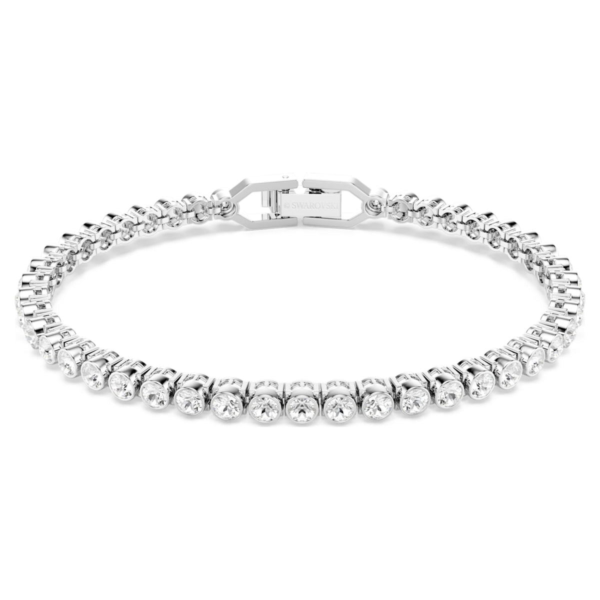 Swarovski Imber Emily Tennis bracelet with white round-cut accents and rhodium plating