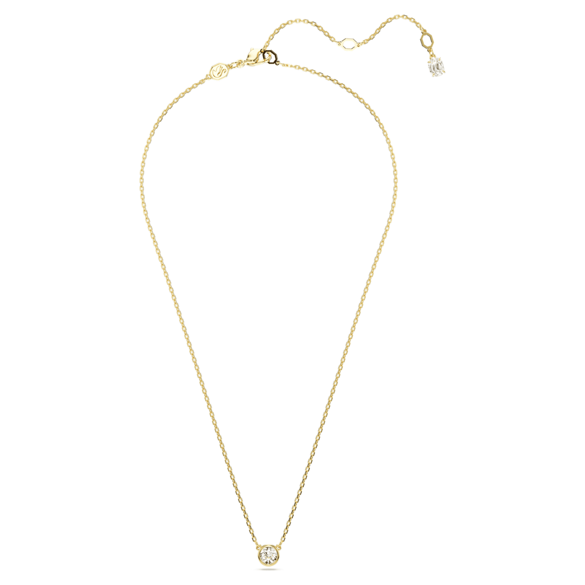 Swarovski Imber pendant Round cut, White, 18K gold finish