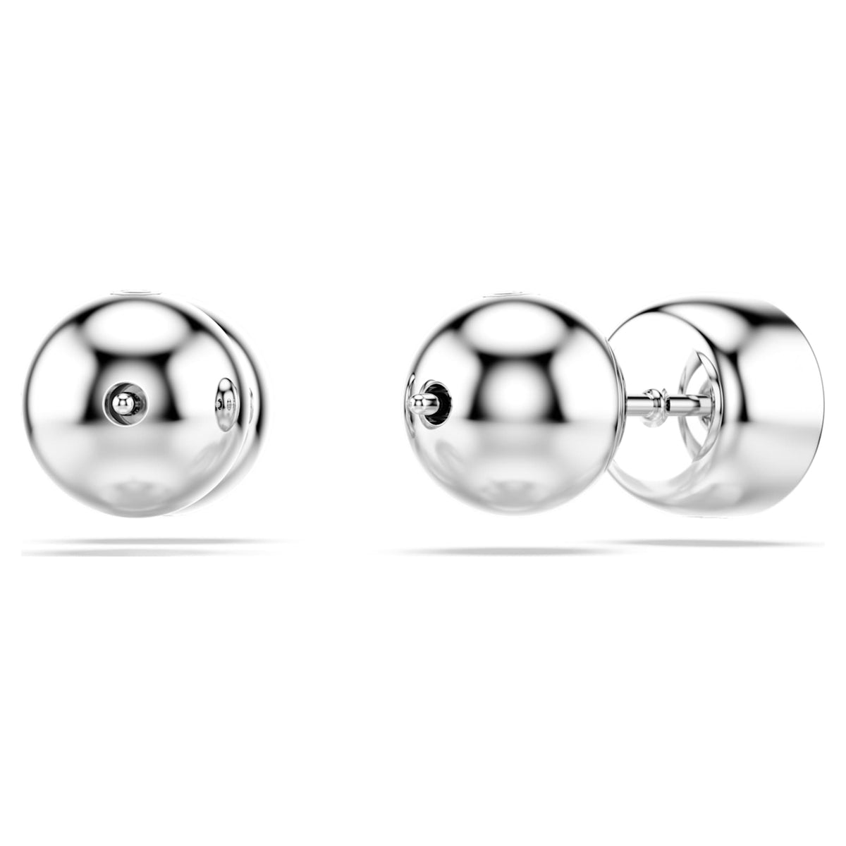 Swarovski Imber stud earrings with white round-cut accents and rhodium plating