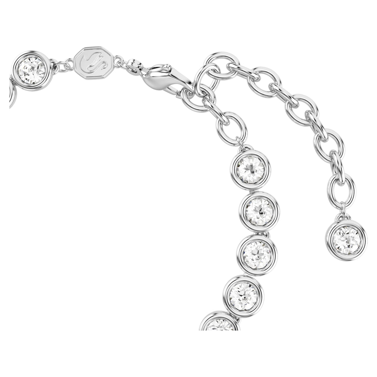 Swarovski Imber Tennis bracelet with white round-cut accents and rhodium plating