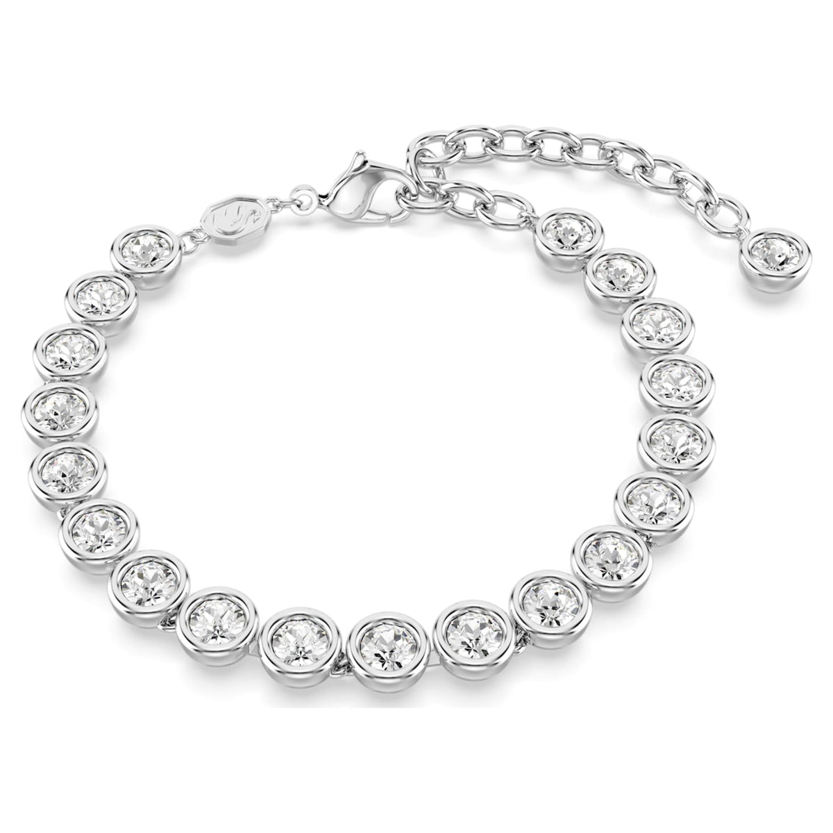 Swarovski Imber Tennis bracelet with white round-cut accents and rhodium plating