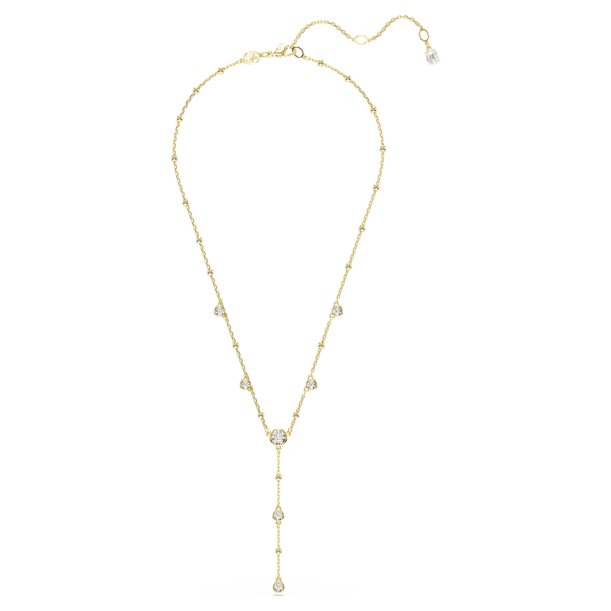 Swarovski Imber y necklace with white round-cut accents and an 18K gold finish