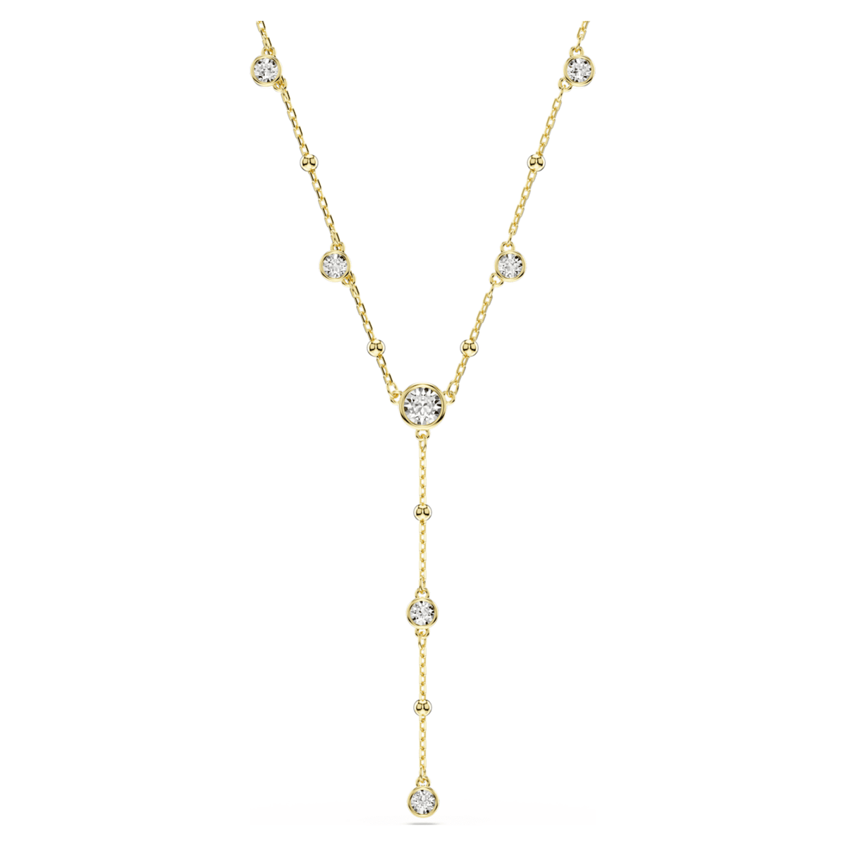 Swarovski Imber y necklace with white round-cut accents and an 18K gold finish