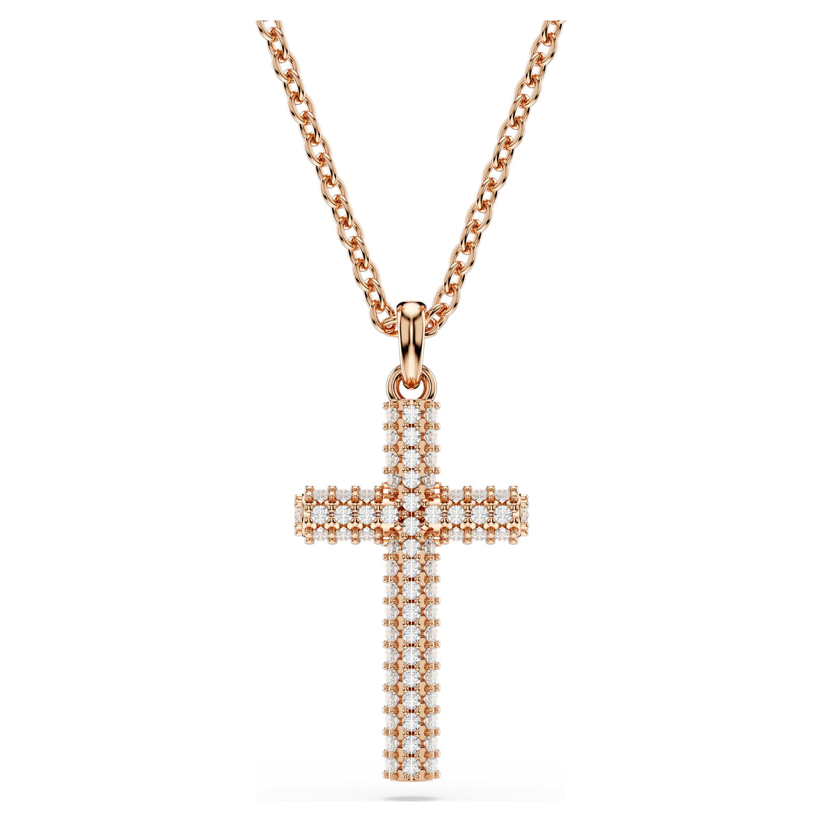 Swarovski Insigne pendant Cross, White, 18K rose gold finish