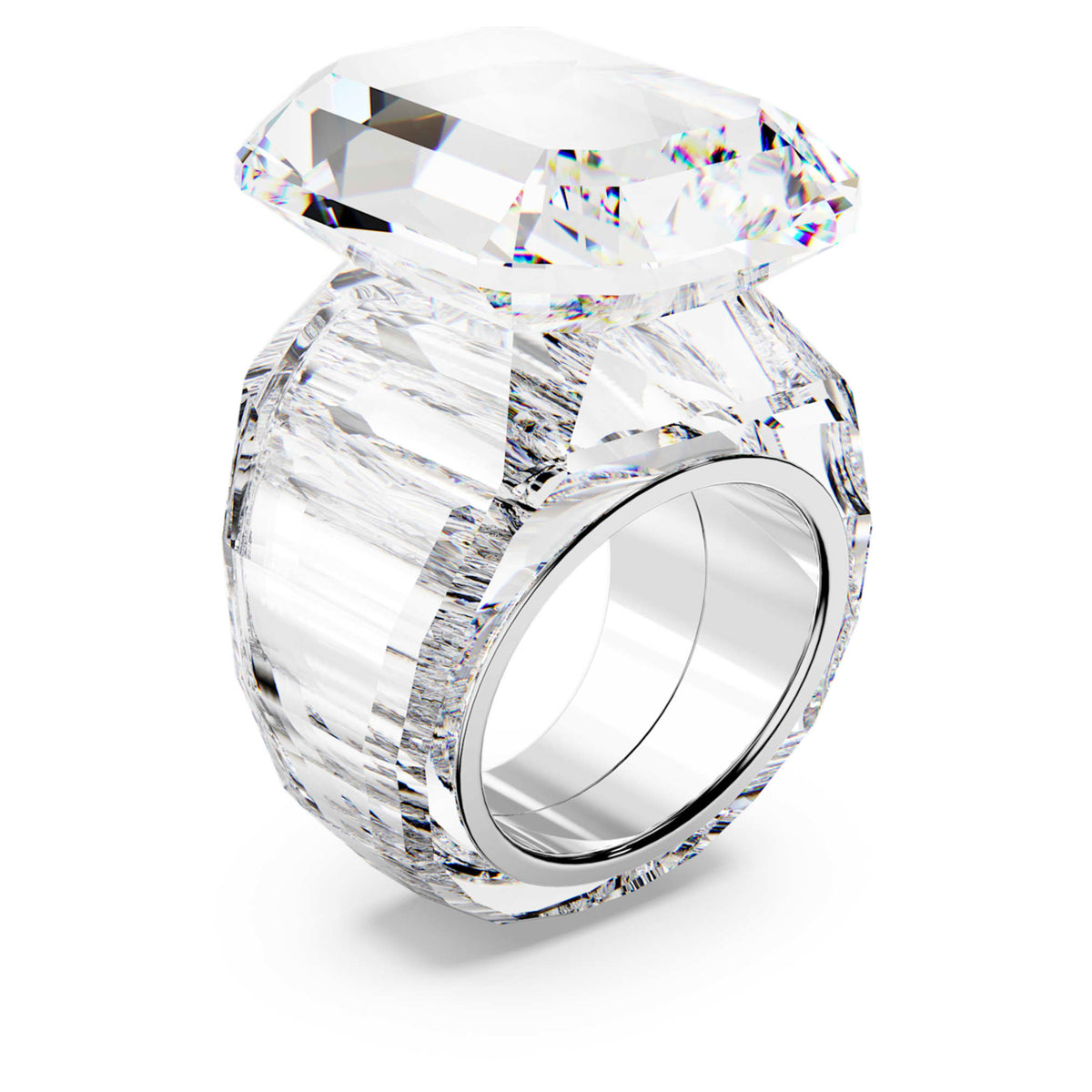 Swarovski Lucent cocktail ring Octagon cut, White