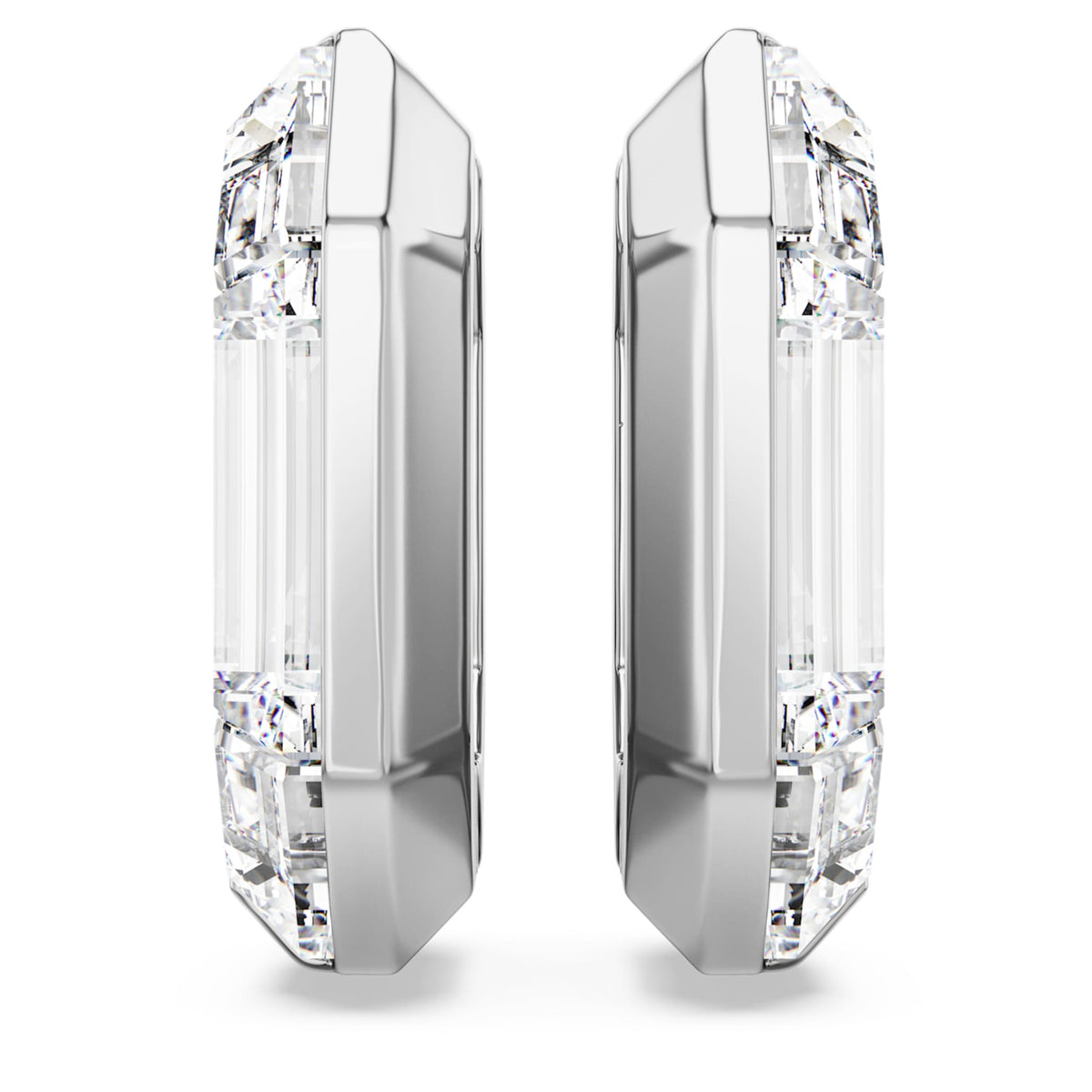 Swarovski Lucent hoop earrings Octagon shape, Small, White