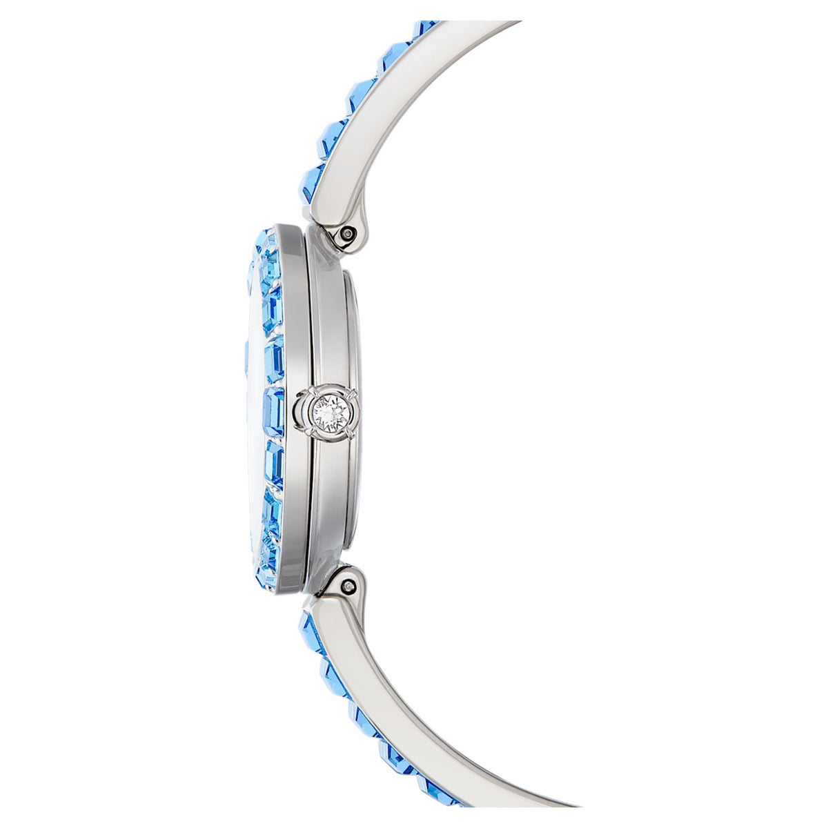 Swarovski Matrix bangle watch Swiss Made, Crystal bracelet, Blue, Stainless steel