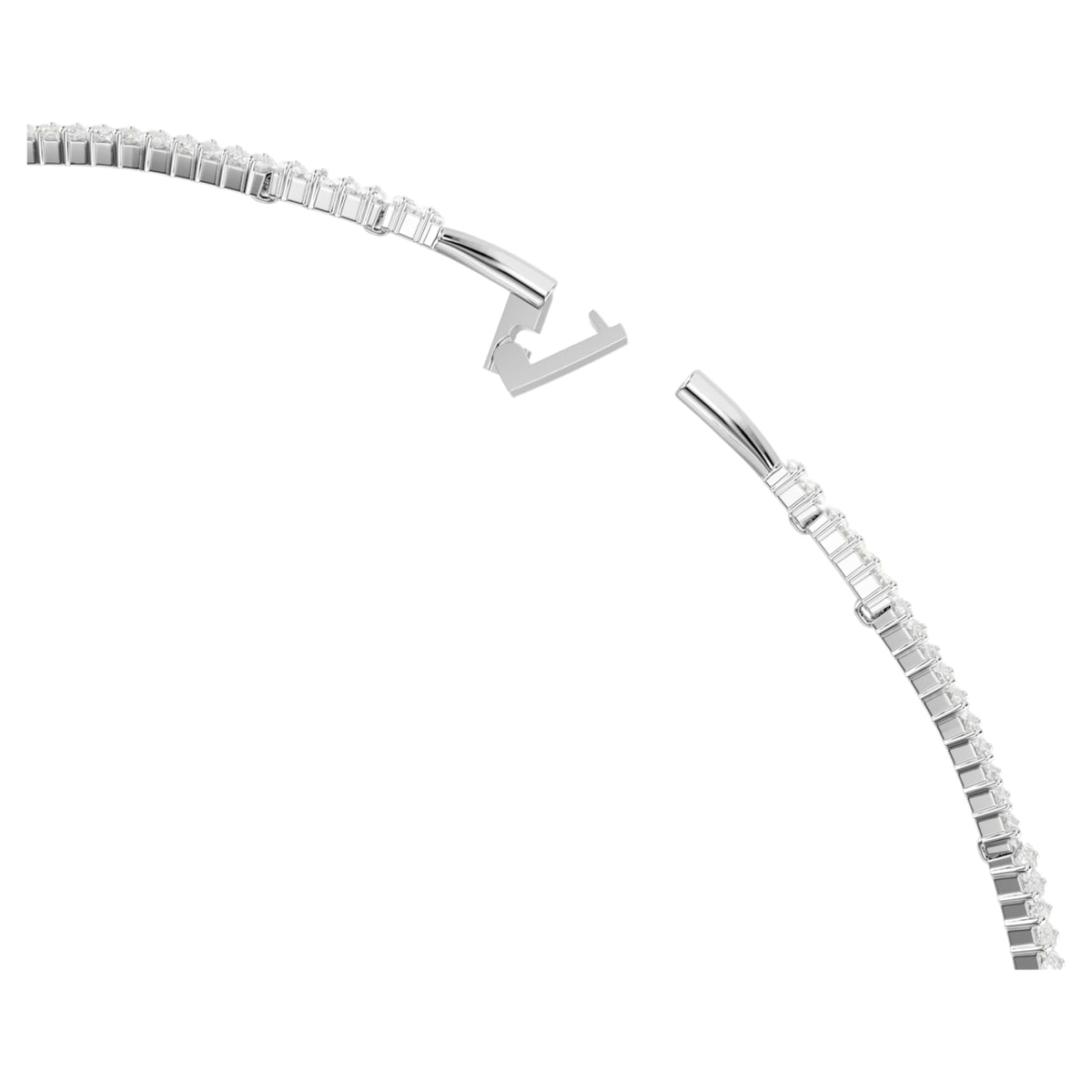 Swarovski Matrix choker with white baguette-cut accents and rhodium plating