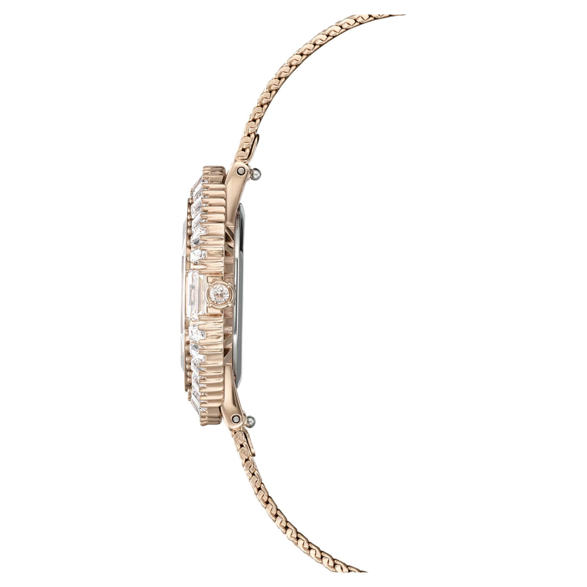 Swarovski Matrix octagon watch Metal bracelet, Gold tone, Champagne gold-tone finish