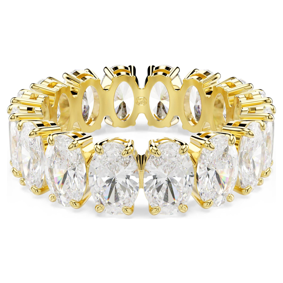 Swarovski Matrix ring with white oval-cut accents and an 18K gold finish